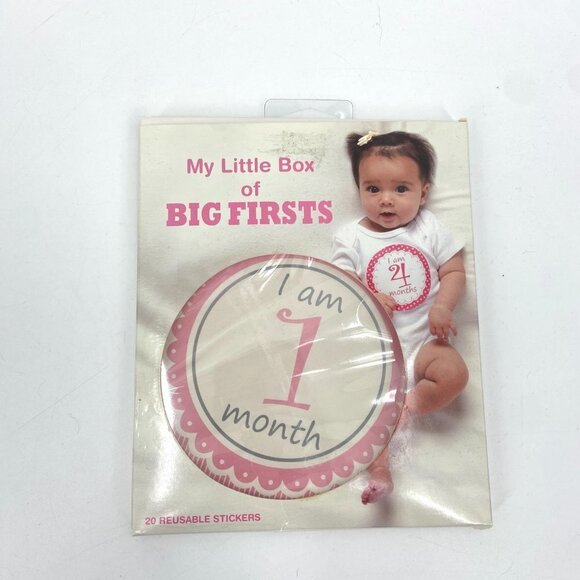 NWT My Little Box Of Firsts Monthly Newborn Stickers & Wooden I'm New Here Sign - Picture 2 of 5